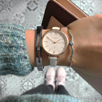 Amalfi Petite Vegan Leather Rose Gold/White/White Watch Hurtig Lane Vegan Watches