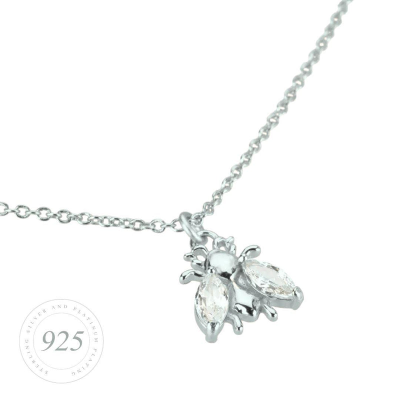 Bee Lovely Brilliance Silver Necklace Jewellery Hurtig Lane Vegan Watches