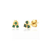 Vistosa Trio Gold Earrings- Emerald Green Necklaces Hurtig Lane