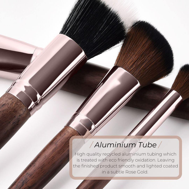 Vegan Flat Concealer/Foundation Makeup Brush- Sustainable Wood and Rose Gold Makeup Brushes Hurtig Lane