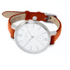 Amalfi Petite Vegan Leather Silver/White/Tan Watch Hurtig Lane Vegan Watches