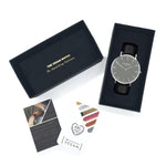 Mykonos Vegan Leather Silver/Grey/Black Watch Hurtig Lane Vegan Watches