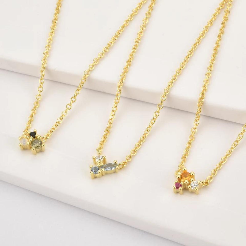 Rainbow Gold Necklace Rosa Trio Jewellery Hurtig Lane Vegan Watches