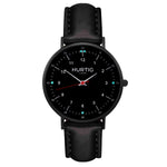 Moderno Vegan Leather Watch All Black & Red Watch Hurtig Lane Vegan Watches