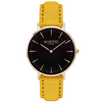 Hymnal Vegan Suede Watch Gold, Black & Berry - Hurtig Lane - sustainable- vegan-ethical- cruelty free