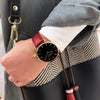 Mykonos Vegan Leather Watch Gold, Black & Cherry Watch Hurtig Lane Vegan Watches