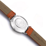 Mykonos Vegan Leather Watch Silver, White & Tan Watch Hurtig Lane Vegan Watches