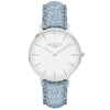 Hymnal Vegan Suede Watch Silver, White & Duck Egg - Hurtig Lane - sustainable- vegan-ethical- cruelty free