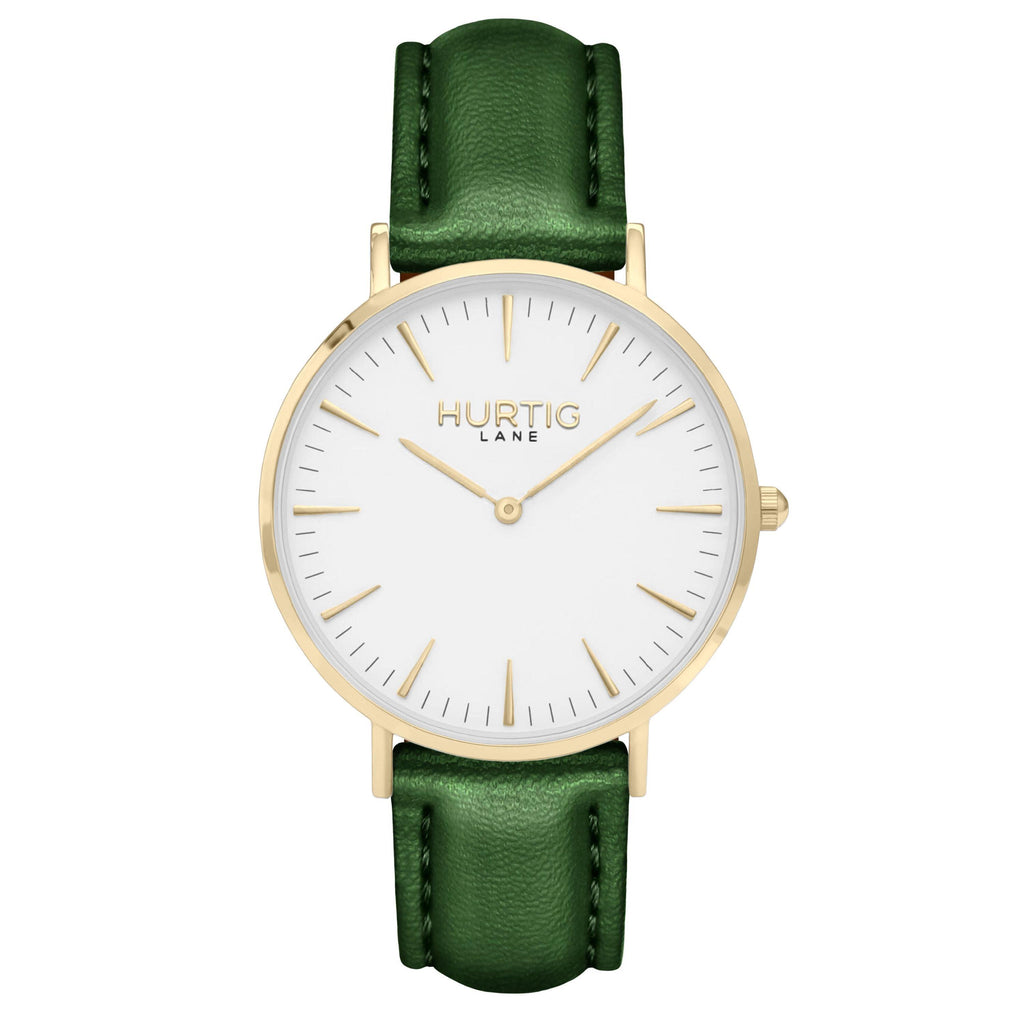 vegan watch gold and green