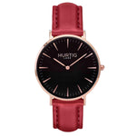 hurtig lane vegan watch rose gold and red- vegane uhr