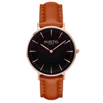 Vegan leather watch Rose gold and tan 