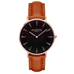 hurtig lane vegan watch rose gold and tan- vegane uhr