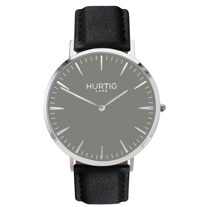 Mykonos Vegan Leather Silver/Grey/Black Watch Hurtig Lane Vegan Watches